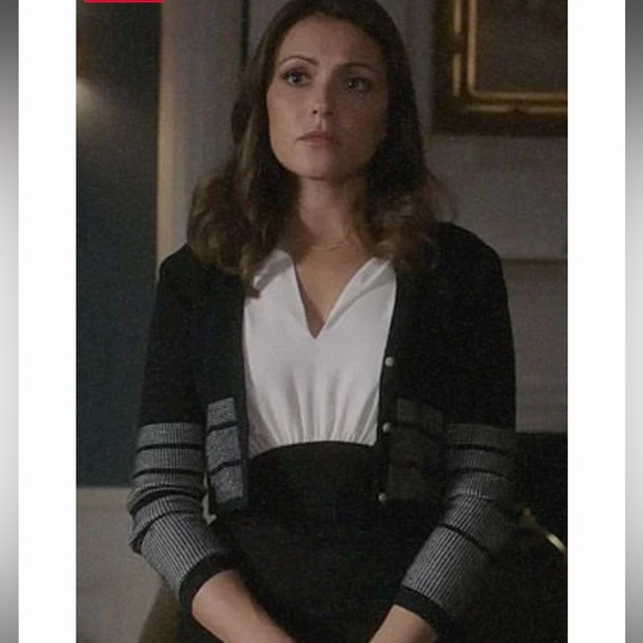 narciso rodriguez cropped white and black knit sweater-like new - Picture 5 of 5